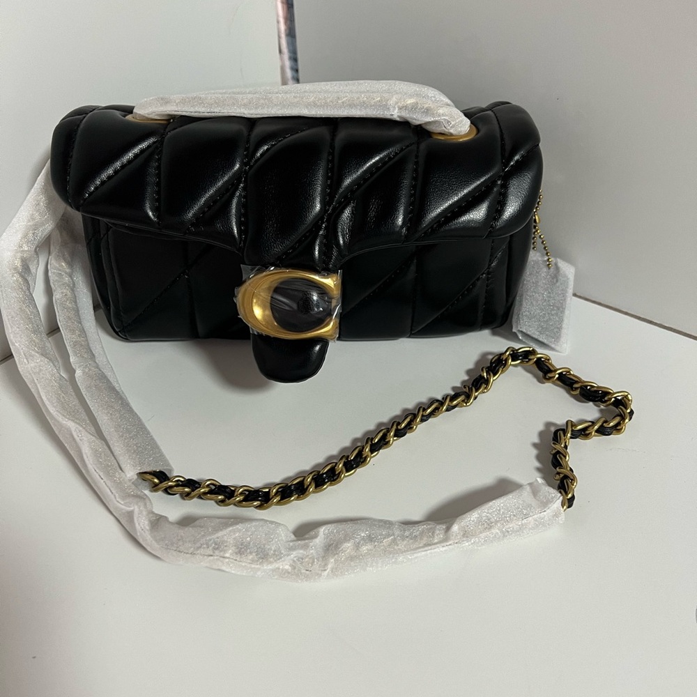 Coach Black Quilted Shoulder Bag with Gold Hardware - Picture 6 of 6